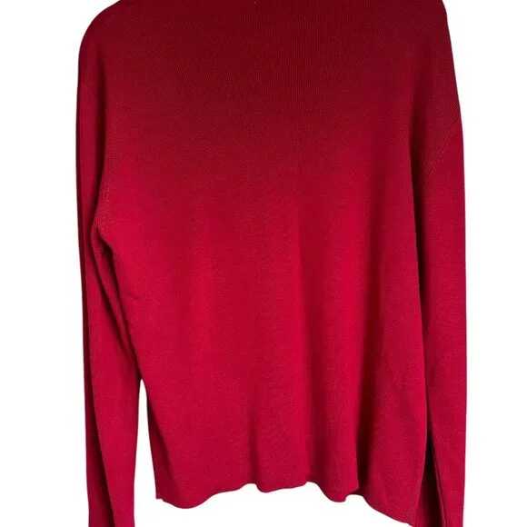 Garnet Hill silk cranberry cardigan pearly buttons Size M - Picture 5 of 6